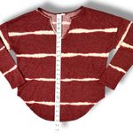 First Love  By Lovelyn Womens Burgundy Striped V-Neck Pullover T-Shirt Sz Med Photo 3