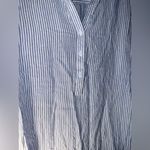 BeachLunchLounge Blue and White Striped Blouse 100% rayon Large #724 Photo 1