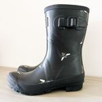 Joules Women's Black Molly Welly Mid Height bumble bee Rain Boot sz 6 Photo 6