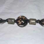 Vintage Large Lamp Work‎ Bead Bracelet Brown Photo 0