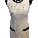 Karl Lagerfeld  Paris Tweed Shift Mini Dress 2 Faux Front Pocket and Necklace EUC Photo 0