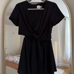 Princess Polly Black Romper Tie Front Photo 2