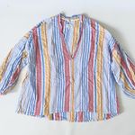 Lou & grey The LOU & GRAY Oversize Multi-Color Striped Balloon Sleeves Blouse Photo 4