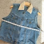 st. john's bay St. John’s Bay Women’s Vintage Denim Vest Corduroy Collar Full Zip Barncore L Photo 9
