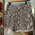 ZARA  Snakeskin Mini Skirt Beige Brown Size 28 Photo 0