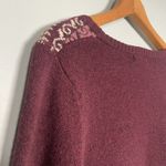 Eddie Bauer Women's Wool Sweater Burgundy Fair Isle Nordic Size M Y2K Preppy Photo 4