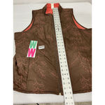 Womans Sports Savvy 1X Brown Orange Embroidered Zip Up Vest Photo 4