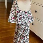 H&M white floral Barbiecore spaghetti straps A-line mini ruffle dress, size 4 Photo 2