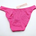 AQUA Swim Bikini Bottom Brief Shimmer Metallic Sparkle Pop Pink M Photo 2