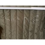 Elie Tahari  Quilted Jacket Olive Green Snap Button Front Coat‎ Sz S - flaw Photo 6