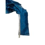 Collections Etc Womens Christmas Shirt Size Large Santa Sleigh Beads 2 Sided NW Blue Photo 4