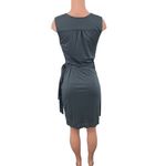 Loft NWT Sleeveless Wrap Dress Size SMALL Asymmetric Ruffle Hem Gray 100% Modal Photo 1