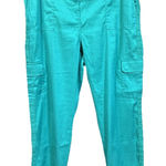 Chico's  Ultimate Fit Linen Blend Crop Pants Size 3 XL 16 Green Casual Vacation Photo 0