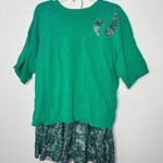 Vintage paisley sweater and skirt set size large Green Photo 0