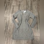 Elegant Gray Long Sleeve Sweater Dress Photo 5