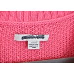 American Eagle Henley Knit Sweater Womens Size M Crew Neck Slouchy Coral Pink Photo 4