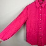 Soft Surroundings  Shirt Womens Medium Pink 100% Linen‎ Button Up Long Sleeve Photo 2