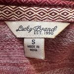 Lucky Brand Shirt Womens Small Red White Stripe Geometric Print Casual Everyday Photo 6