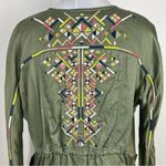 Jessica Simpson Blazer Finn Draped Embroidered Jacket Size Small S Olive Green Photo 2