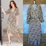 BALI ELF Set Sail Puff Sleeve Wrap Dress XXXL Brown Size undefined Photo 0