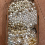 Mystery Jewelry Jar Large Jar Classic Pearls Victorian Castlecore 30 Pieces White Photo 0