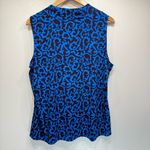 Chico's Chico’s Black and Electric Blue Fleur de Lis Print Sleeveless Blouse Size 3/XL Photo 1