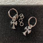 925 Silver Plated Cross Dangle Drop Earrings for Men Women,Cross Earrings Photo 2