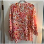Smythe Pink Begonia Floral Top blouse size medium excellent condition Pink Photo 6
