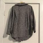 Black and White Tweed Shacket shirt jacket up gold pearl button up large Hi Cut Photo 8