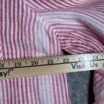 Chico's  Linen Stripe‎ Button Front Shirt Womens Size 12/14 Pink White Coastal Photo 9