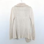 Quinn Womens Cardigan Size S Cream Knit Sherpa Collar Cozy Minimal Soft Preppy Photo 5