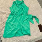 PRETTYGARDEN Women's Short Formal Satin Dress Summer Sleeveless Mock Neck Tie Waist Cocktail Photo 9