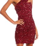 GB New With Tag Social Red One Shoulder Juniors' Sequin & Sparkling Mini Dress Photo 0