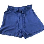 Kelso Navy Blue High Rise Paper Bag Shorts Size M Photo 0