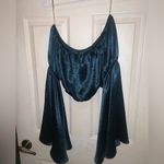 Wet Seal  boho 2 piece satin teal set bell sleeve summer festival spring party Photo 1