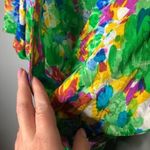 VINTAGE floral green 100% silk faux wrap dress Size M Photo 7