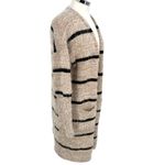 HYFVE Striped Long Textured Cardigan Sweater Beige Black Size Medium Photo 5