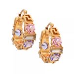Versace NEW  Greca Goldtone & Crystal Hoop Earrings Photo 0