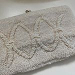 Vintage Hand Beaded Japanese Cream White Kiss Lock Pearl Clutch Bag Photo 0
