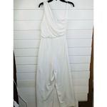 Love by Design LOVE X DESIGN Jumpsuit Womens Size M White One Shoulder Wide Leg Draped Top Photo 2