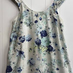 Free People  mini dress floral boho pleated summer cotton linen beach Small Photo 0