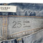 Moussy Vintage Tapered Distressed Jeans Light Blue Denim Ankle Raw hem Size 25 Photo 6