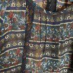 Wall Flower  Blue Floral Semi Sheer Lace Button Up Blouse Size XL Photo 3