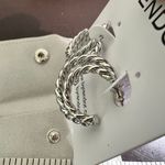 Rachel Zoe Curateur x Rendor Victoria Double Hoop Earrings White Gold Plate RARE Silver Photo 6