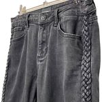 Driftwood Jackie Slim Jeans Lace Trim Black Size 28 Raw Hem Stretch Denim Photo 4
