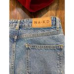 NA-KD  Blue High Rise Raw Hem Denim Wide Leg Jeans Size 34 Photo 7
