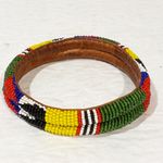 Native American Bracelet Beaded Leather Bangle Handmade Seed Bead Southwest Photo 1