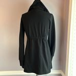 Old Navy black drawstring waist zip front tunic hoodie cotton poly Size Small Photo 1