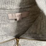 Loft  Women's Striped Quarter Zip Sweater Size Medium Cabincore Photo 2