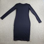Philosophy Bodycon Dress Womens XS Black Side Slit Knit Long Sleeve Photo 2